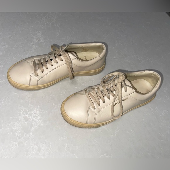 Saint Laurent Andy Low Top Brooklyn Sneakers in Dark Coquille - Picture 6 of 8